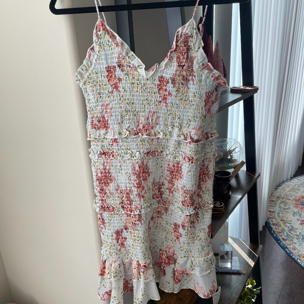Spaghetti String Floral Mini Dress